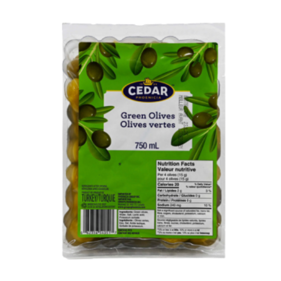 Cedar Turk Green Olives 750G