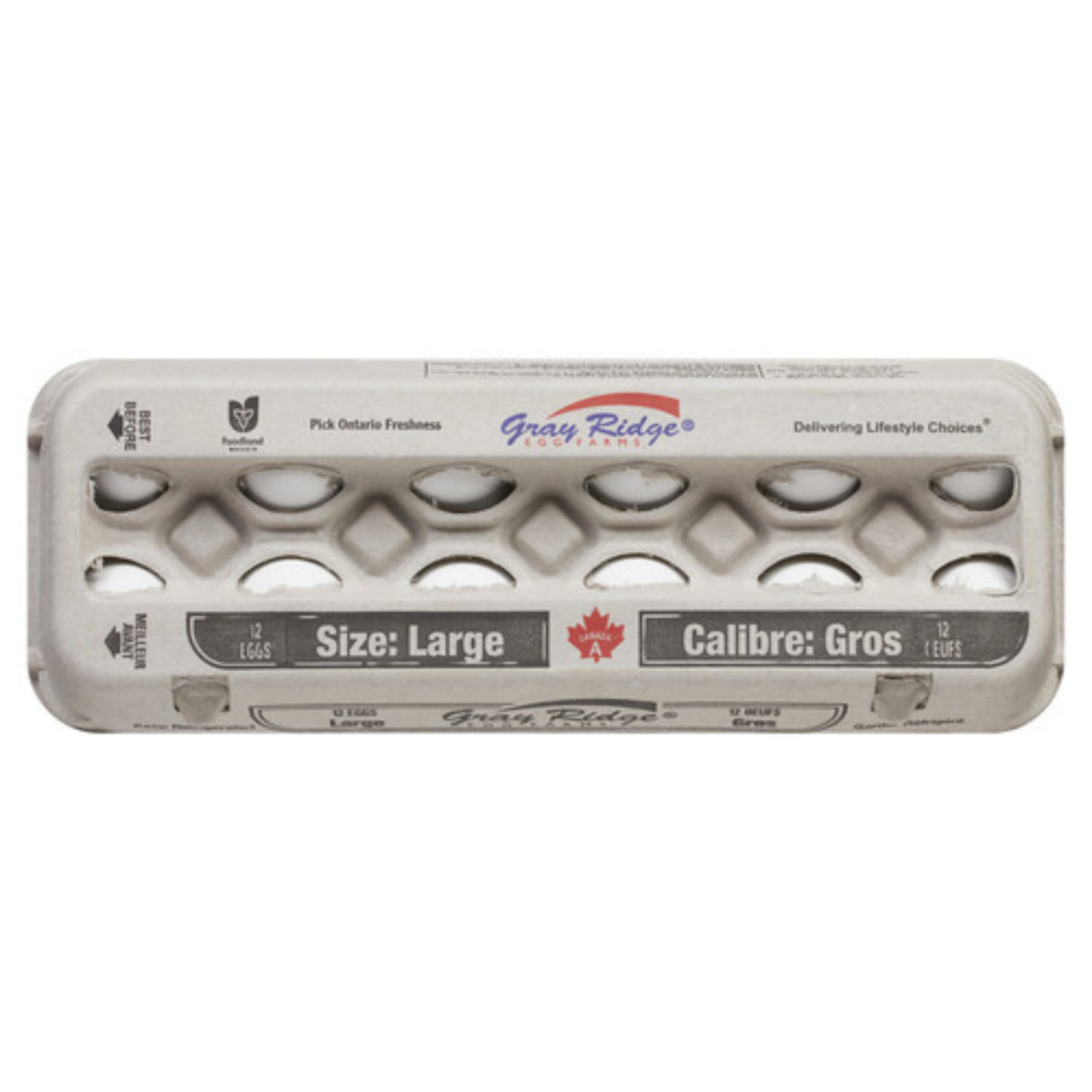 Gray Ridge Large White Eggs 12Pcs