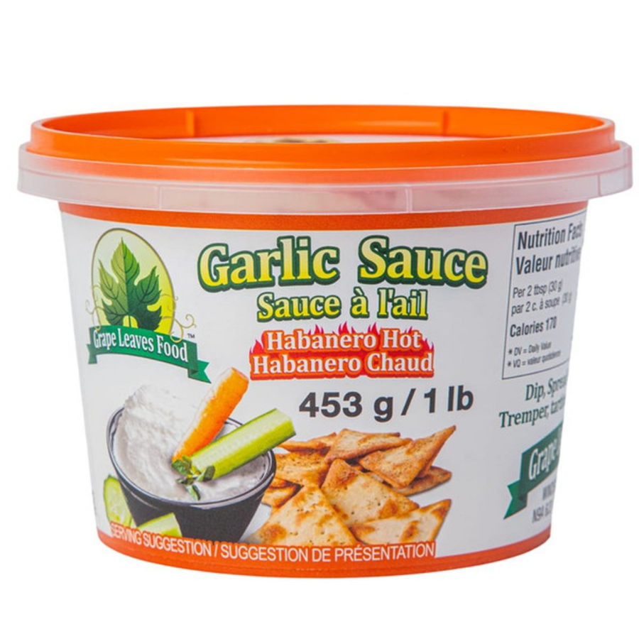 Grape Leaves Food Habanero Garlic Sauce Extra Strong 453G