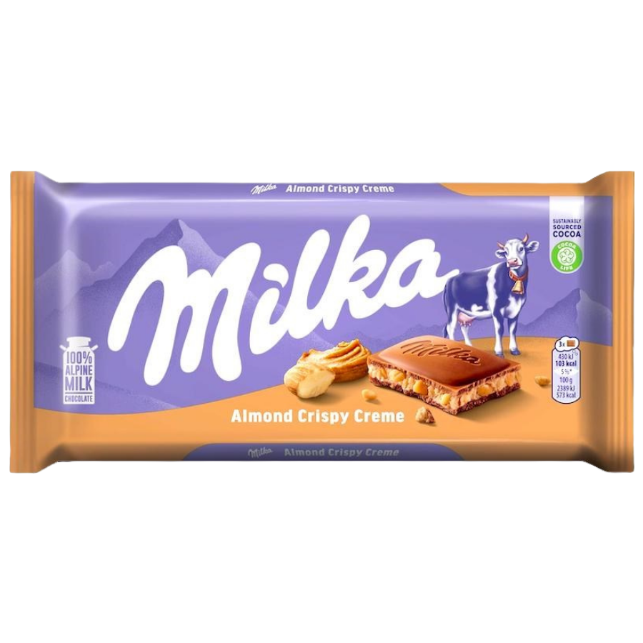 Milka Chocolate Almond Crispy Creme 90 g