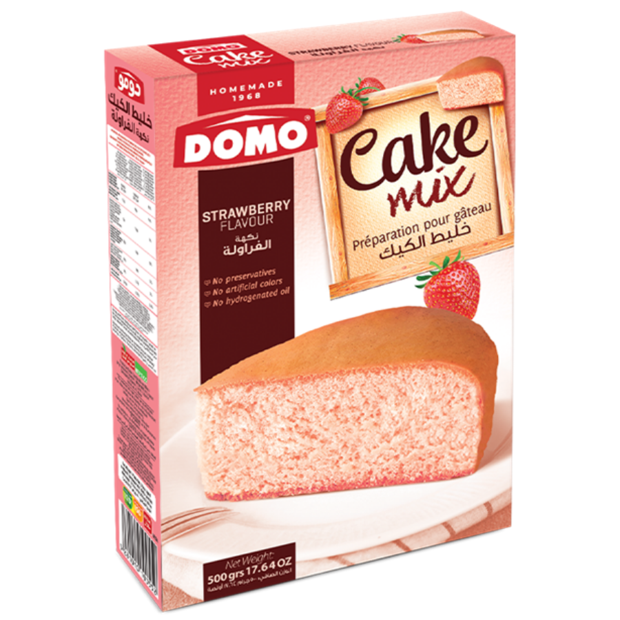 Domo Cake Mix Strawberry 500G