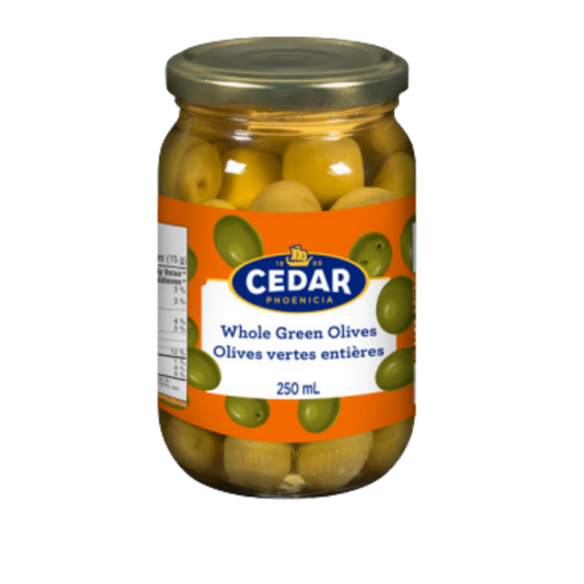 Cedar Whole Green Olives 250ML