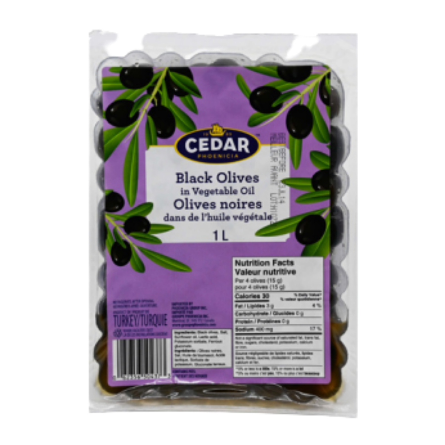 Cedar Black Olives in Vegetable Oil 1KG