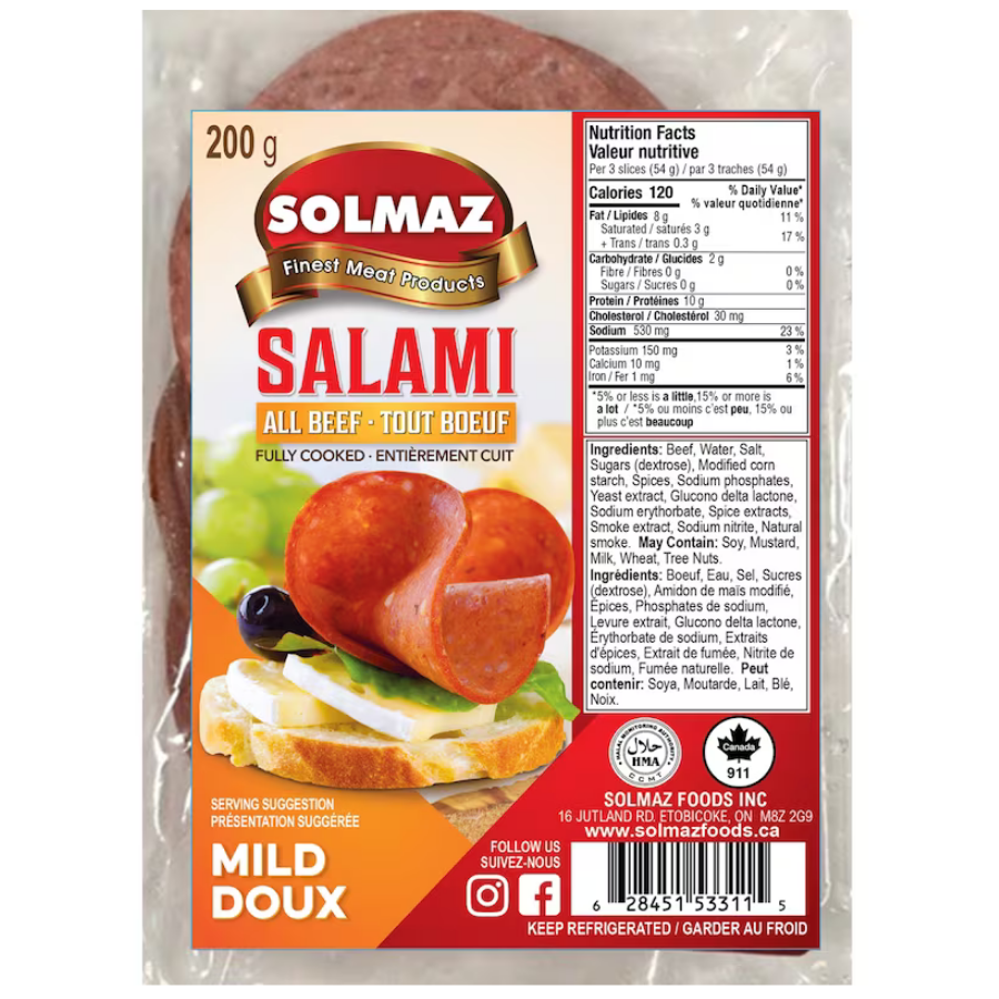 Solmaz All Beef Mild Salami 200G