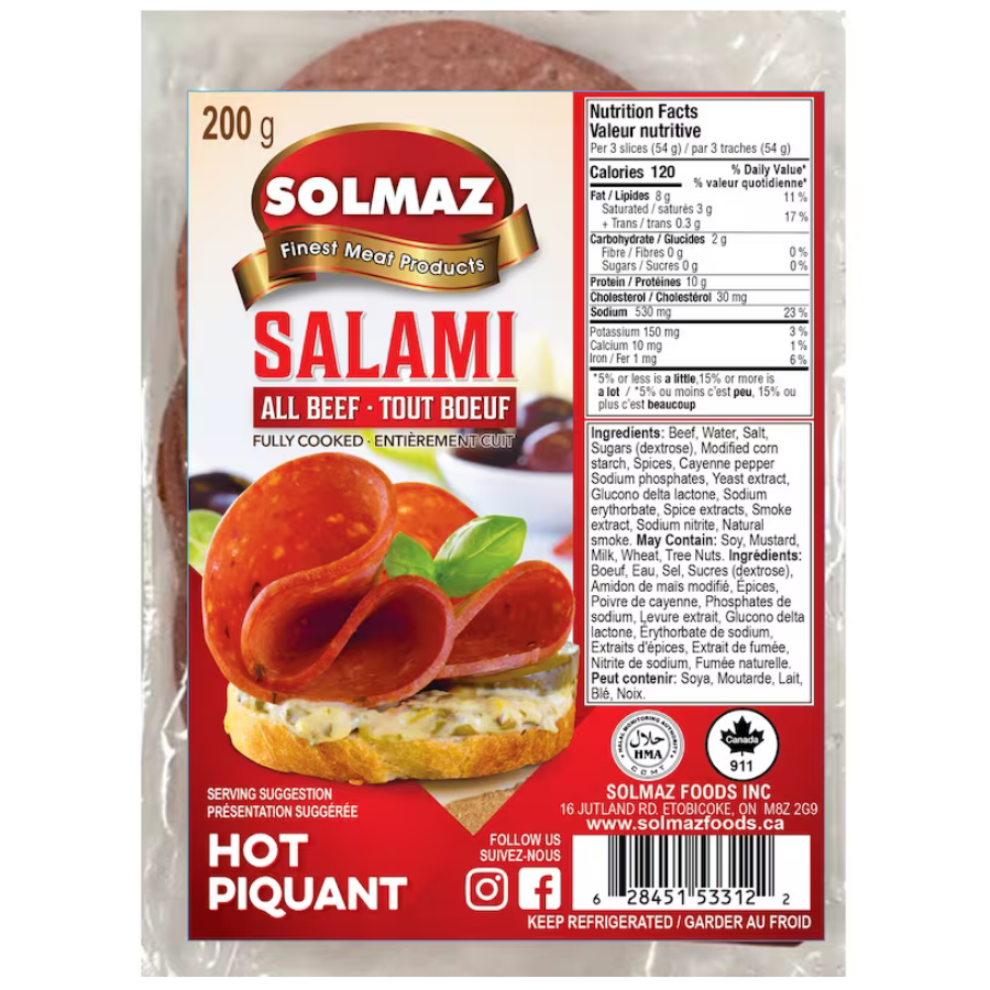 Solmaz All Beef Hot Salami 200G