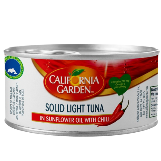 California Solid Light Tuna in Sunflower Oil W Chili 185G